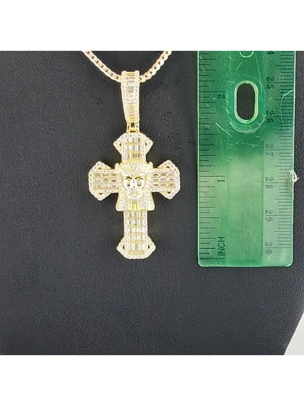 Sterling Silver 925 Cross Necklace with Jesus Face Religious Pendant
